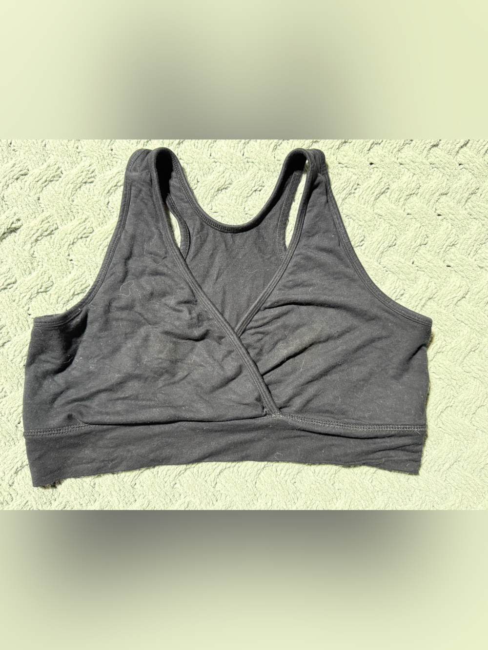 Kindred Bravely Black Nursing Comfort Crop Bra Racerback Crossover XL